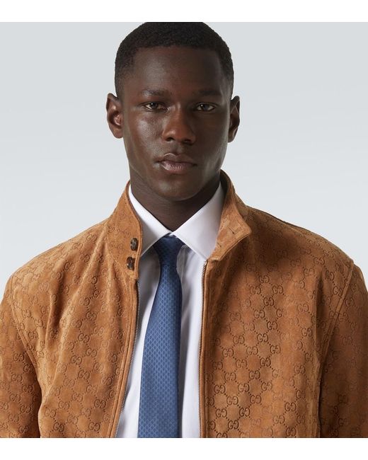 Gucci Blue Gg Silk Jacquard Tie for men