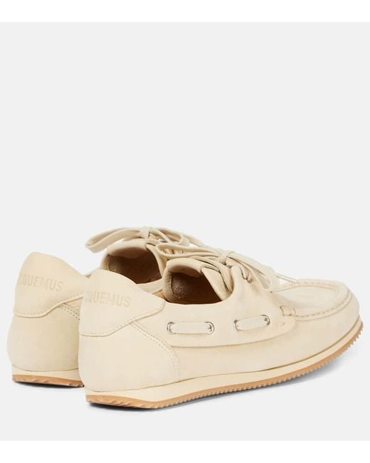 Jacquemus Natural Batto Leather Boat Shoes