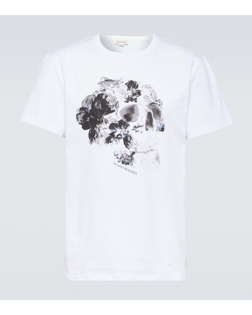 Alexander McQueen T-Shirt aus Baumwoll-Jersey in White für Herren