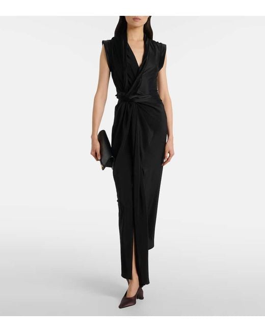 Vestido Midi Asimetrico Drapeado Victoria Beckham de color Black