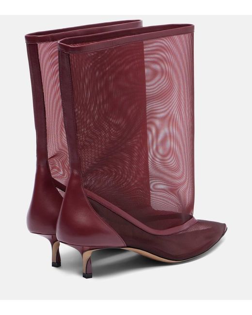 Jacquemus Purple Ankle Boots Tourni Aus Mesh