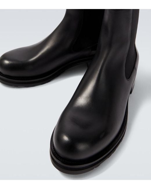 The Row Black Leather Chelsea Boots for men