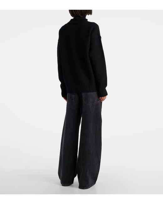 AMI Blue Ami De Cour Virgin Wool Turtleneck Sweater