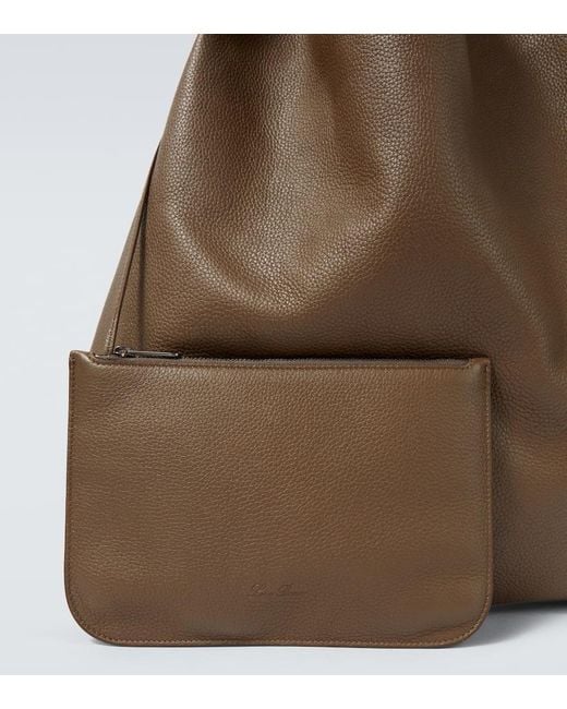 Loro Piana Brown Bale Extra Large Leather Tote Bag for men