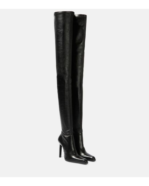 Saint Laurent Black Nina 110 Leather Over-the-knee Boots