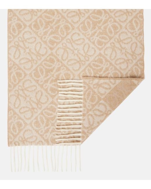 Loewe Natural Anagram Wool And Cashmere Scarf