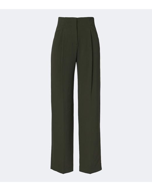 Veronica Beard Green Kenneth Wide-Leg Pants
