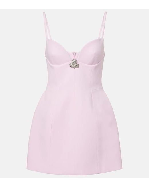 Blumarine Pink Embellished Crepe Minidress