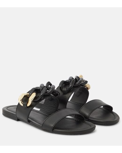 See By Chloé Black Lynette Leather Sandals