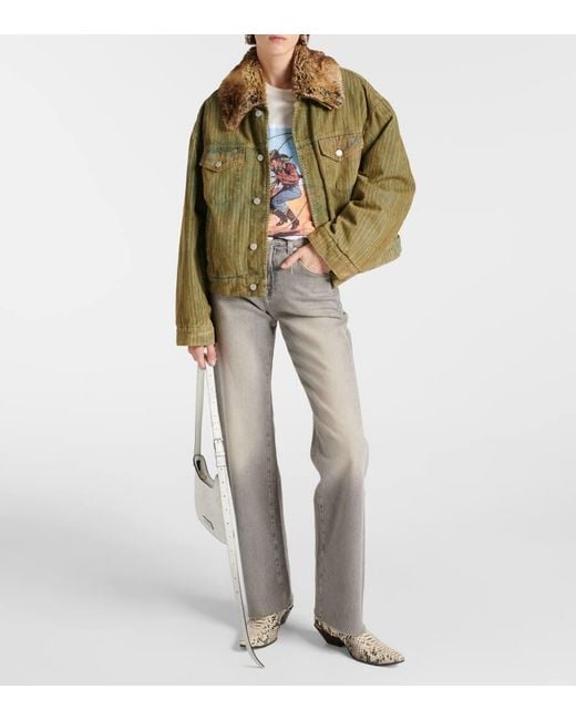 Jeans A Gamba Larga Tess A Vita Alta di 7 For All Mankind in Gray