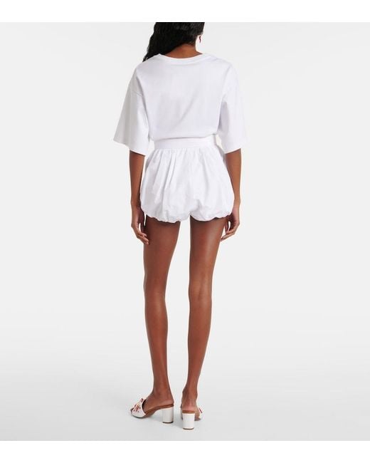 Dolce & Gabbana White High-Rise Cotton Poplin Shorts