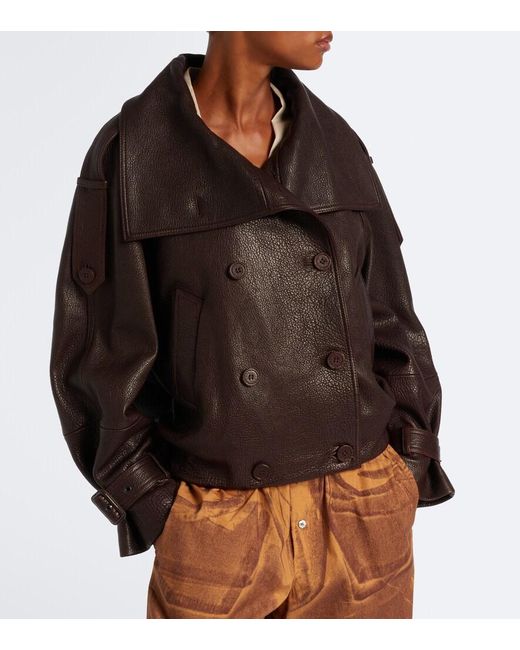 Acne Black Cropped Leather Jacket