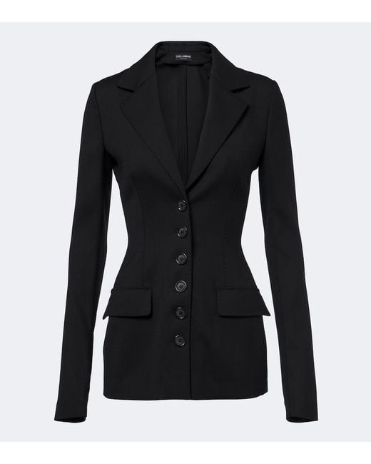 Dolce & Gabbana Black Wool-Blend Blazer