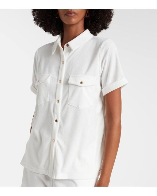 Melissa Odabash White Tori Cotton-Blend Shirt