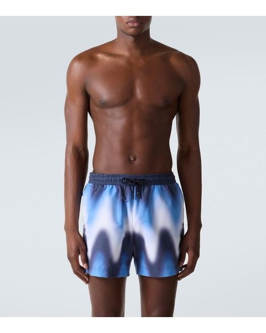Commas Blue Printed Swim Trunks for men