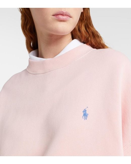 Polo Ralph Lauren Pink Cotton-Blend Fleece Sweatshirt