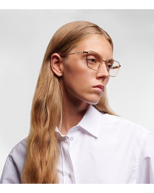 Occhiali Da Sole Cat-Eye di Gucci in Metallic