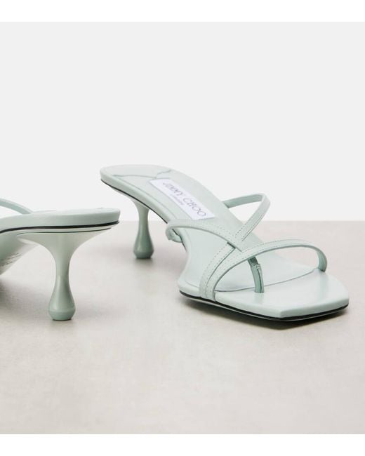 Mules Etana 50 En Cuir Jimmy Choo en coloris White