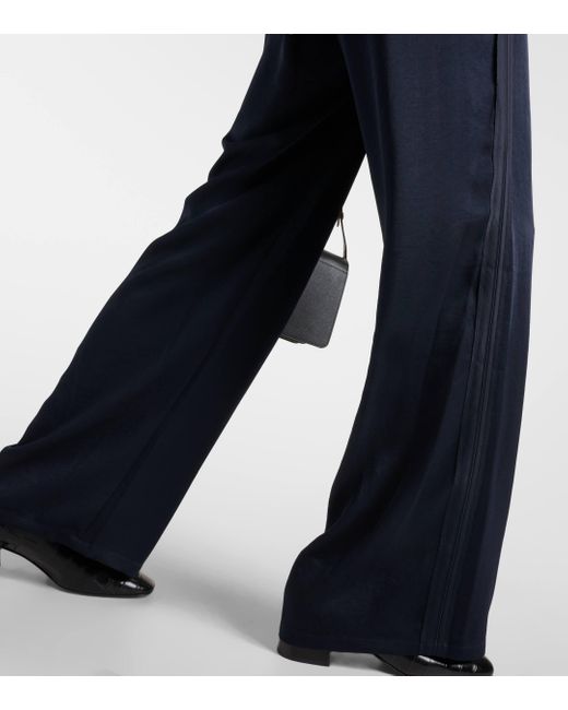 Vince Blue Mid-Rise Wide-Leg Pants