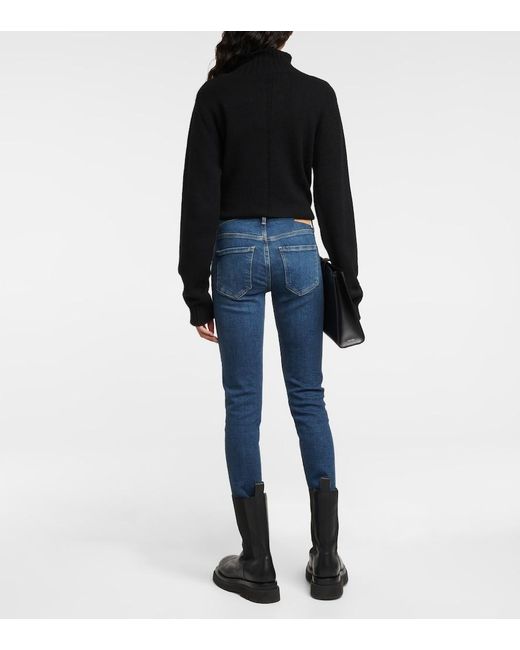 Citizens of Humanity Blue Ella Mid-Rise Cropped Slim Jeans