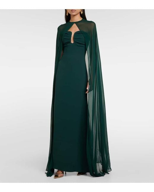 Vestido de fiesta de crepe de saten Roland Mouret de color Green