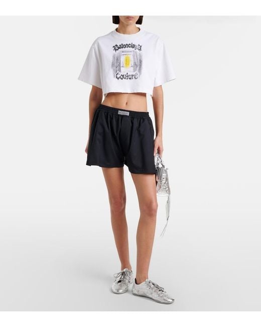 Balenciaga Blue Logo Wool-Blend Shorts