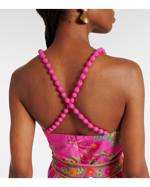 FARM Rio Delicate Fruit Garden Cotton Midi Dress in Pink | Lyst