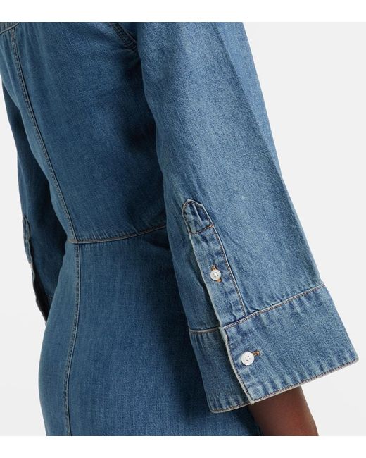 Veronica Beard Blue Hemdblusenkleid Haydon Aus Denim