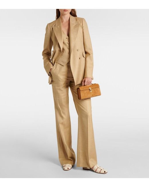SAVETTE Brown Symmetry Pochette Suede Tote Bag