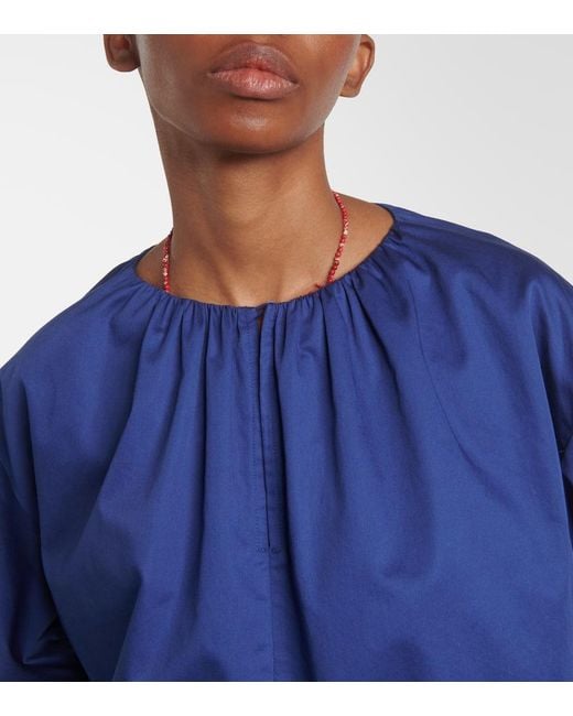 Joseph Blue Top Aus Baumwollsatin