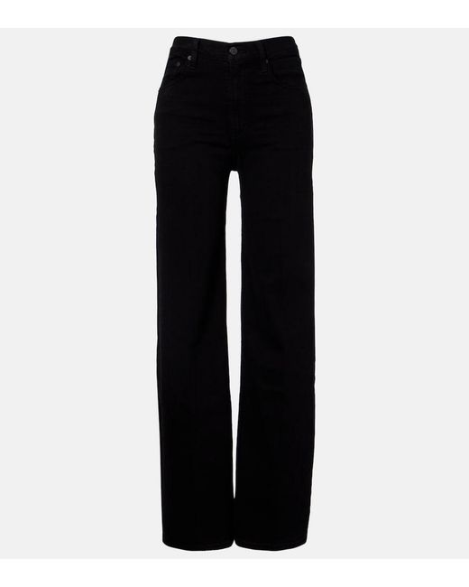Citizens of Humanity Black Lyra High-Rise Wide-Leg Jeans
