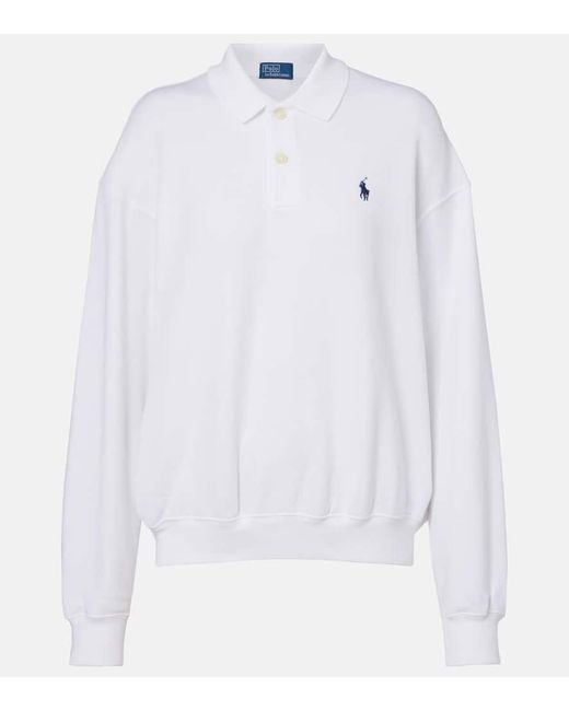 Polo Ralph Lauren White Cotton-Blend Polo Sweater