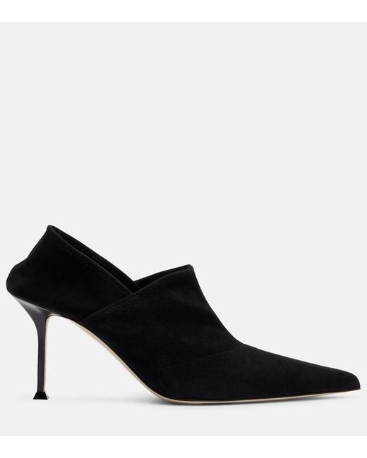 Christen Black Helix Stretch 75 Suede Pumps