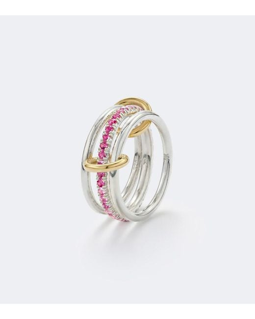 Spinelli Kilcollin White Tigris Sterling And 18Kt Ring With Sapphires