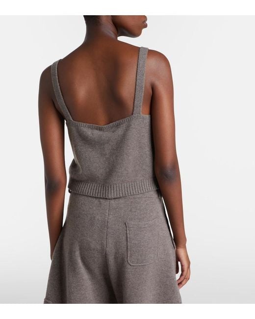 Lisa Yang Gray Violia Cashmere Crop Top