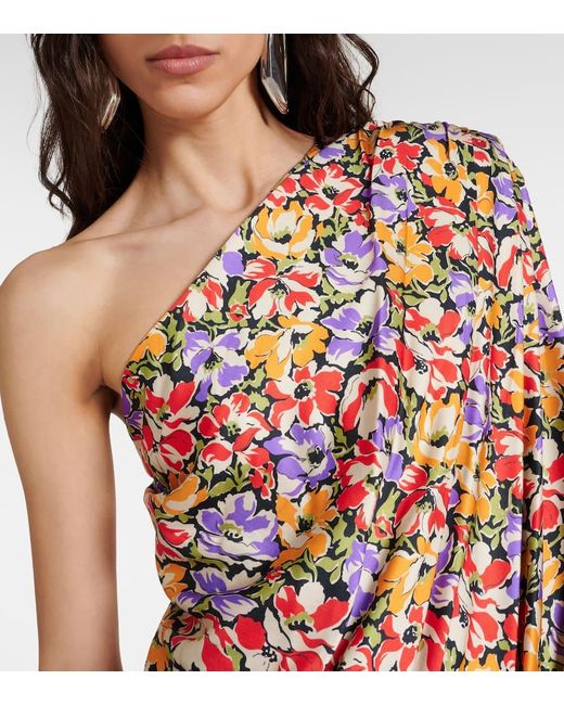 Vestido corto floral asimetrico Stella McCartney de color Multicolor