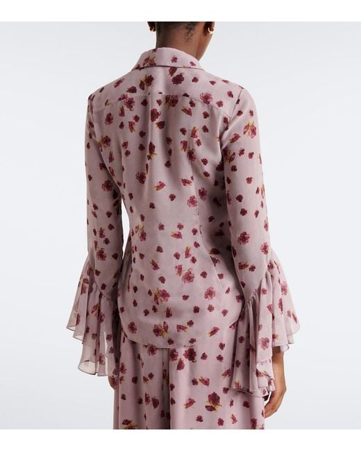 Markarian Pink Wilma Floral Chiffon Shirt