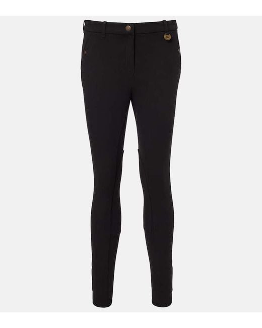 Burberry Black Cotton-Blend Skinny Pants