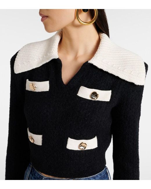 Self-Portrait Black Cropped Sweater