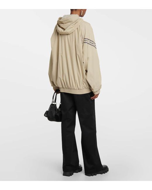 Prada Natural Embroidered Cotton-Blend Jacket