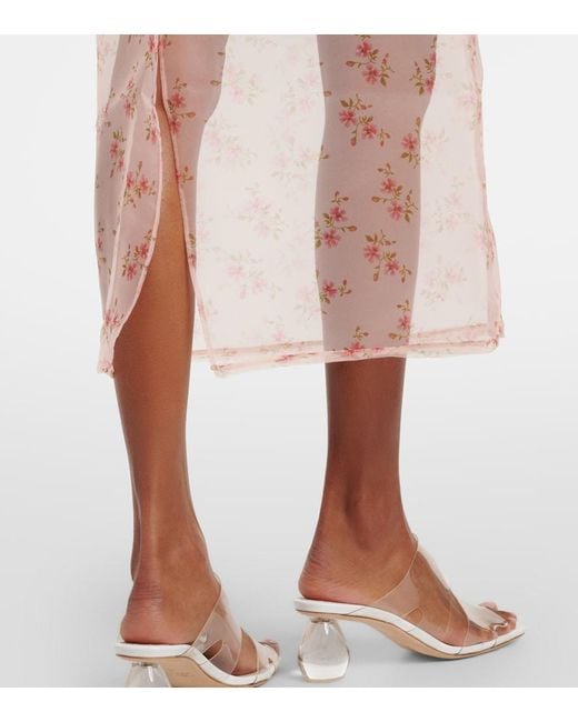 Simone Rocha Pink Floral Midi Skirt