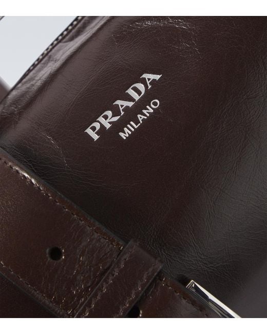 Prada Black Leather Tote Bag for men