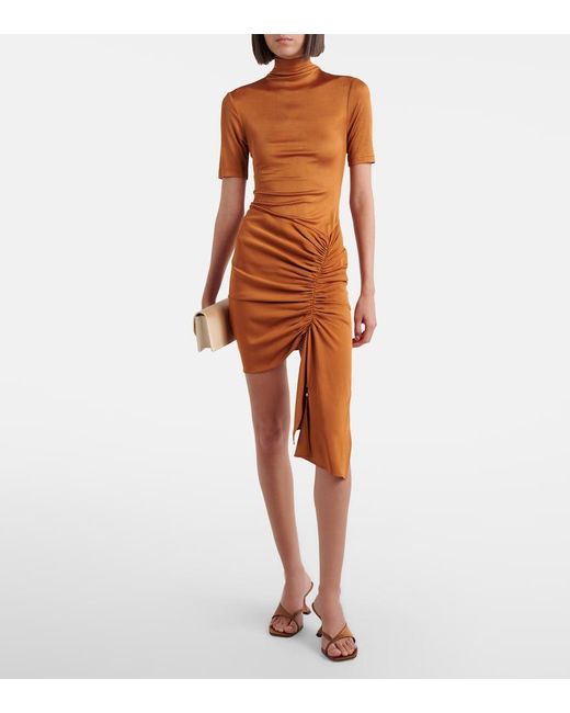 AMINA MUADDI Brown Shiona Satin Sandals
