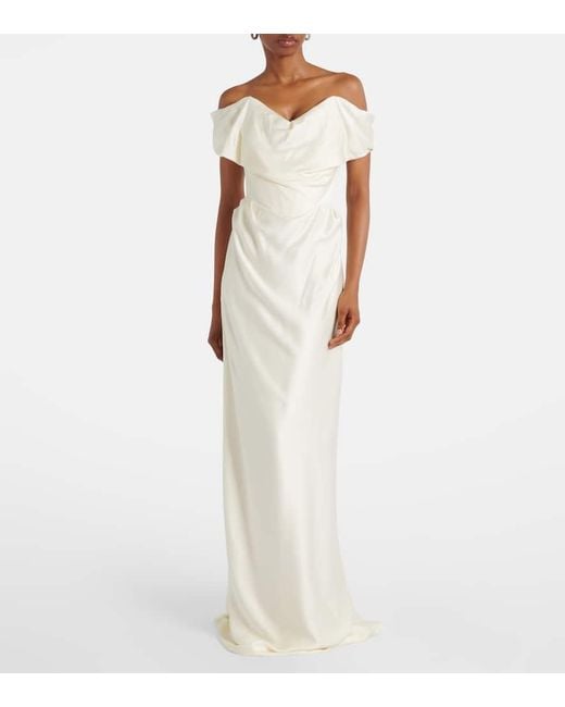Vivienne Westwood Natural Bridal Robe Nova Cocotte Aus Satin
