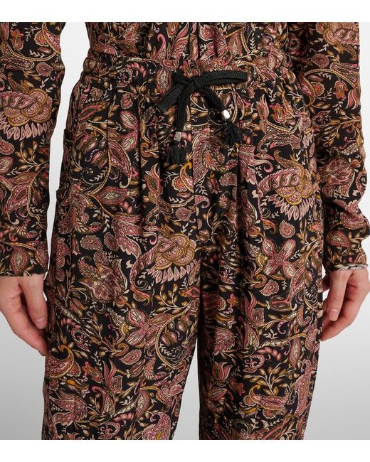 Isabel Marant Brown Zahera Printed Straight Pants