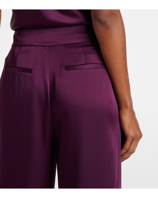 Jonathan Simkhai Purple Kira Satin Wide-Leg Pants