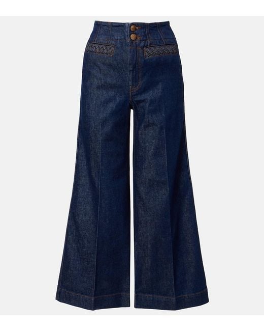 Jeans Flared Cropped Aster Zimmermann de color Blue