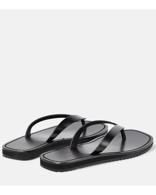 The Row Black 'city' Thong Sandals