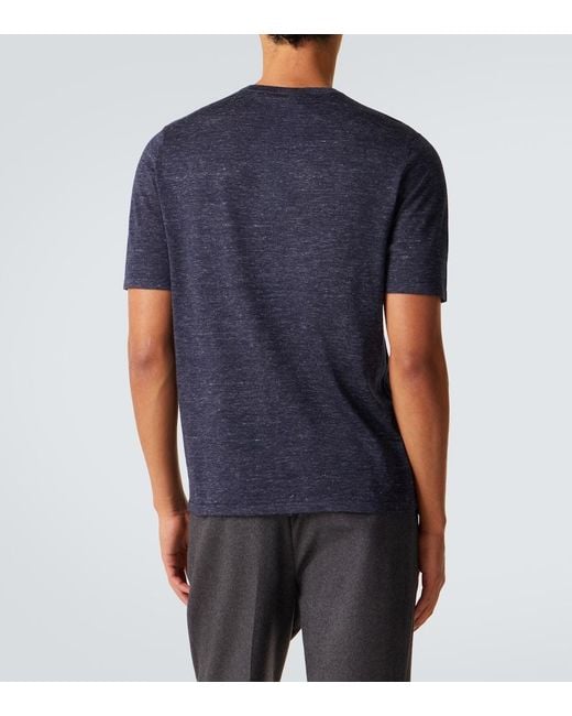 Gabriela Hearst Blue Cashmere, Silk, And Hemp T-Shirt for men