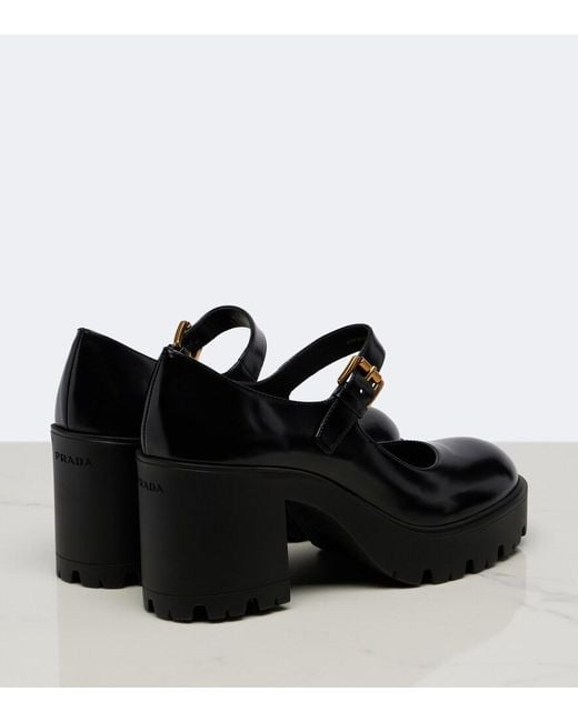 Prada Black Patent Leather Mary Jane Pumps